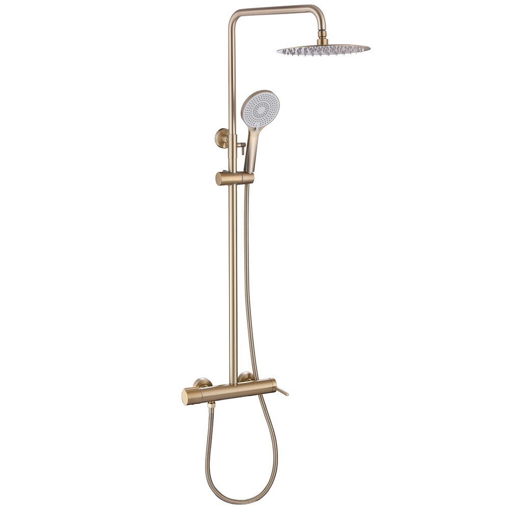 original-1381.jpg Душевая система Abber Emotion с верхним душем с лейкой со смесителем золото матовое (AF8816G) — изображение 1