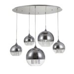 Светильник подвесной Maytoni Fermi E27 300 Вт 22 кв.м никель IP20 (P140-PL-170-5-N)