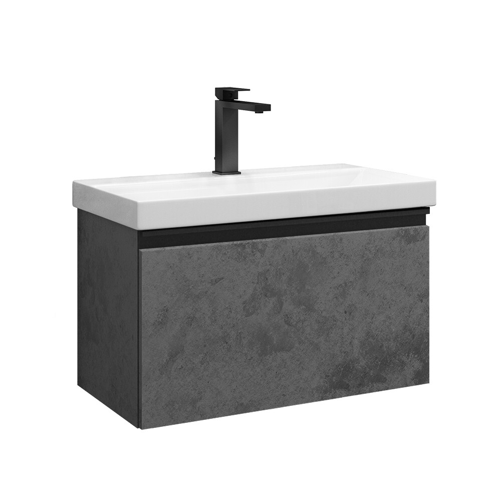 original-13899.jpg Комплект тумба с раковиной Comforty Пальмира 70 см подвесная бетон светлый (00-00021662CF) — изображение 1