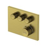 Смеситель для душа встраиваемый WasserKraft Aisch термостатический с переключателем без лейки золото (5558 Thermo)