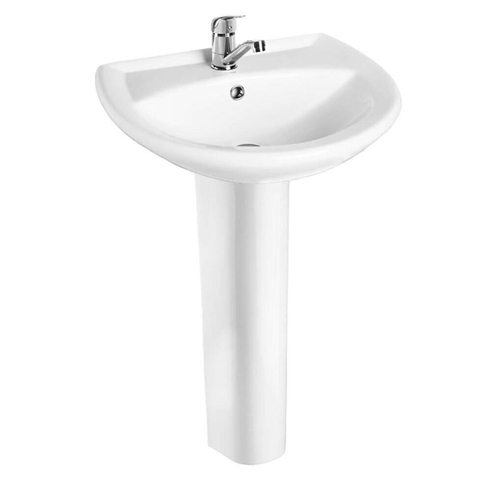 original-14047.jpg Комплект раковина с пьедесталом Sanita Аттика 55 см белая — изображение 1