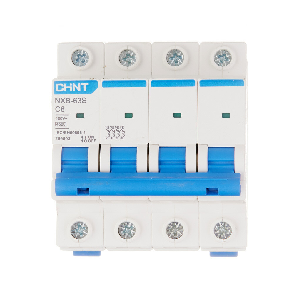 original-14186.jpg Автоматический выключатель модульный Chint NXB-63S 4P 6А тип C 4,5 кА 400 В (296903) — изображение 1