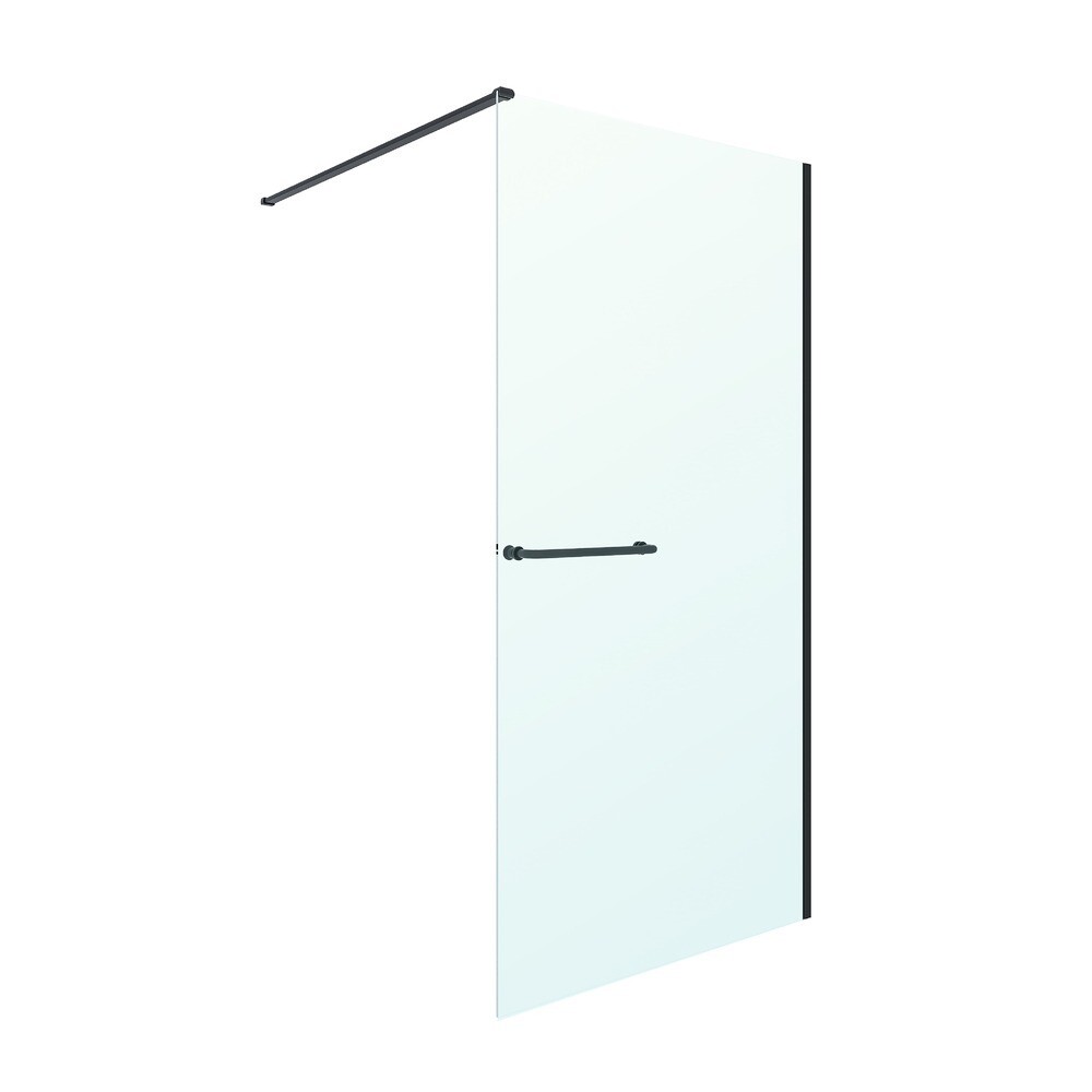 original-14220.jpg Душевая перегородка Ulitka Walk in Light черная 120х195 см стекло матовое 8 мм с полотенцедержателем (74104573) — изображение 1