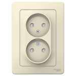 Розетка Systeme Electric Blanca встраиваемая молочная со шторками (BLNRS000122)