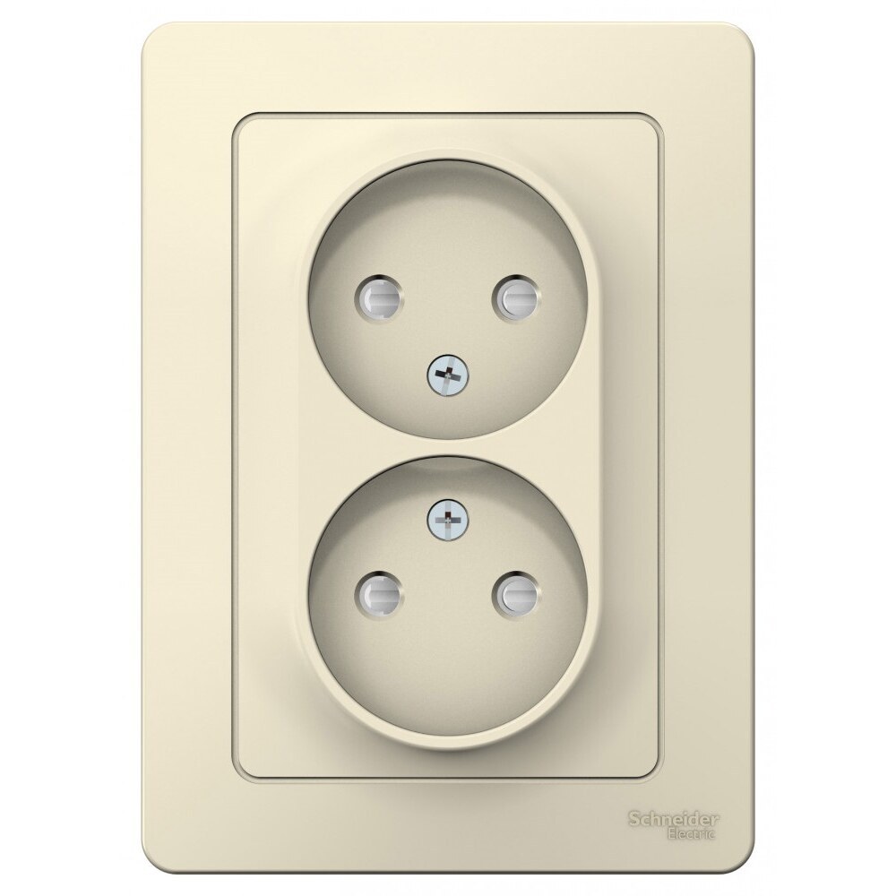 original-14424.jpg Розетка Systeme Electric Blanca встраиваемая молочная со шторками (BLNRS000122) — изображение 1