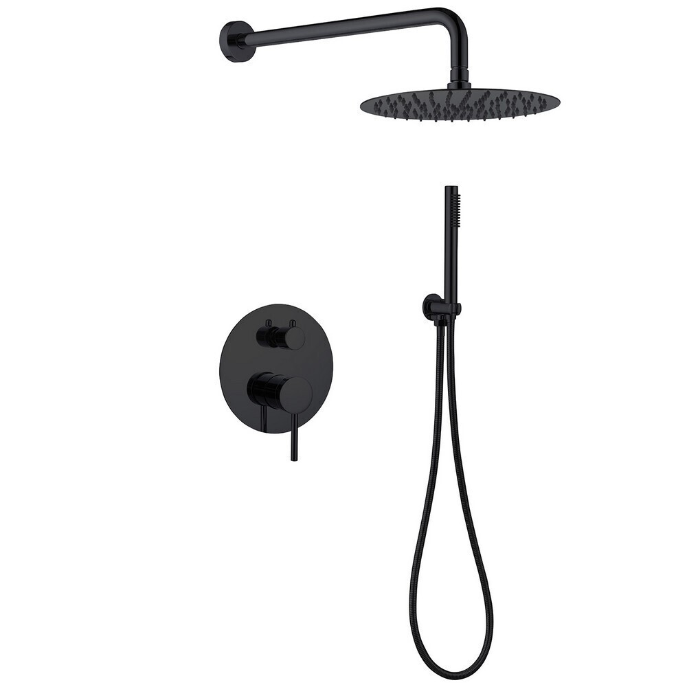 original-1446.jpg Душевая система Abber Emotion встраиваемая с верхним душем с лейкой со смесителем черная матовая (AF8818B) — изображение 1