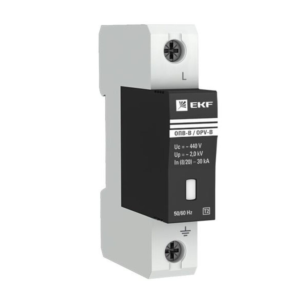 original-14495.jpg Ограничитель напряжения модульный EKF PROxima (opv-b1) 400 В 30 А тип AC 1P — изображение 1