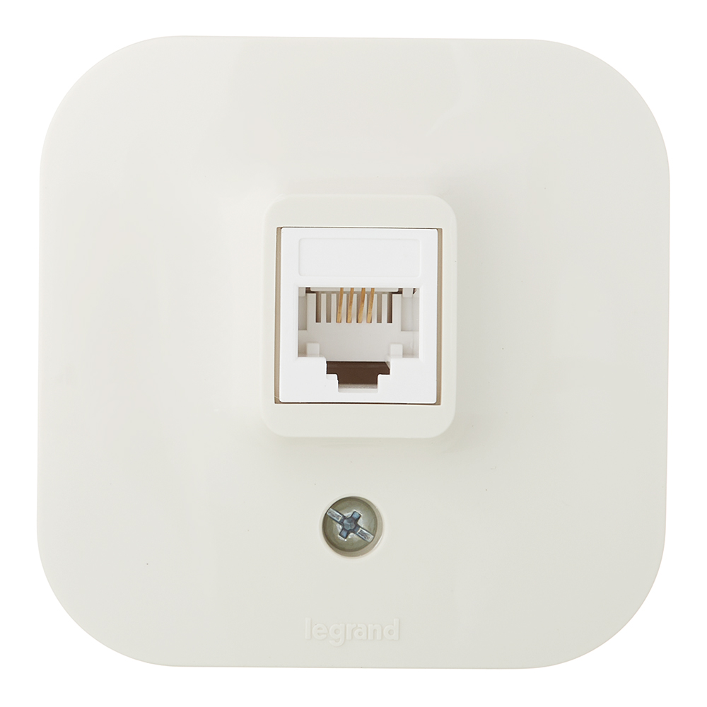 original-14646.jpg Розетка телефонная Legrand Quteo накладная слоновая кость RJ11 (782244) — изображение 1