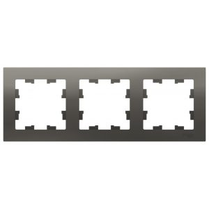 Рамка Systeme Electric AtlasDesign трехместная сталь (ATN000903)