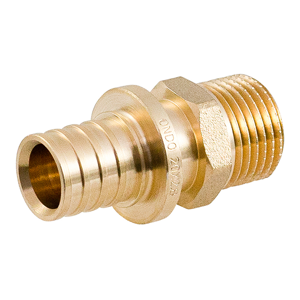 original-14880.jpg Соединитель прямой Ondo 20 мм х 1/2 НР(ш) латунь (OXM02012) — изображение 1