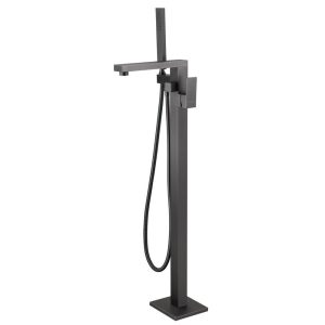 Смеситель для ванны напольный Abber Daheim никель однорычажный с лейкой (AF8215NG)