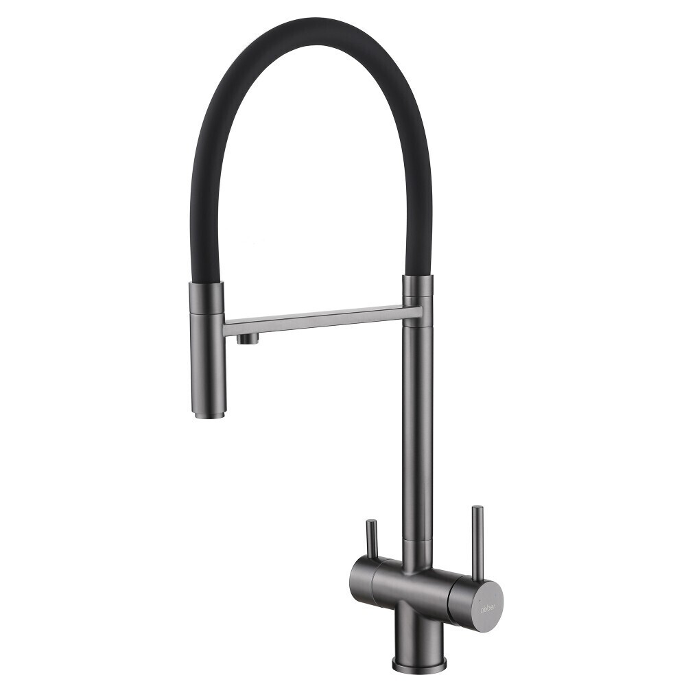 original-14928.jpg Смеситель для кухни Abber Wasser Kreis никель с высоким изливом с подключением к фильтру однорычажный (AF81141NG) — изображение 1