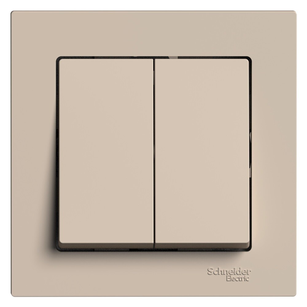 original-14994.jpg Выключатель Systeme Electric AtlasDesign двухклавишный встраиваемый песочный (ATN001252) — изображение 1