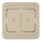 Переключатель Makel Mimoza двухклавишный встраиваемый бежевый (25026)