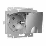 Розетка Werkel встраиваемая серебряная со шторками с крышкой (a057285)