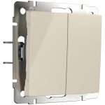 Выключатель Werkel двухклавишный встраиваемый слоновая кость с самовозвратом (a062573)