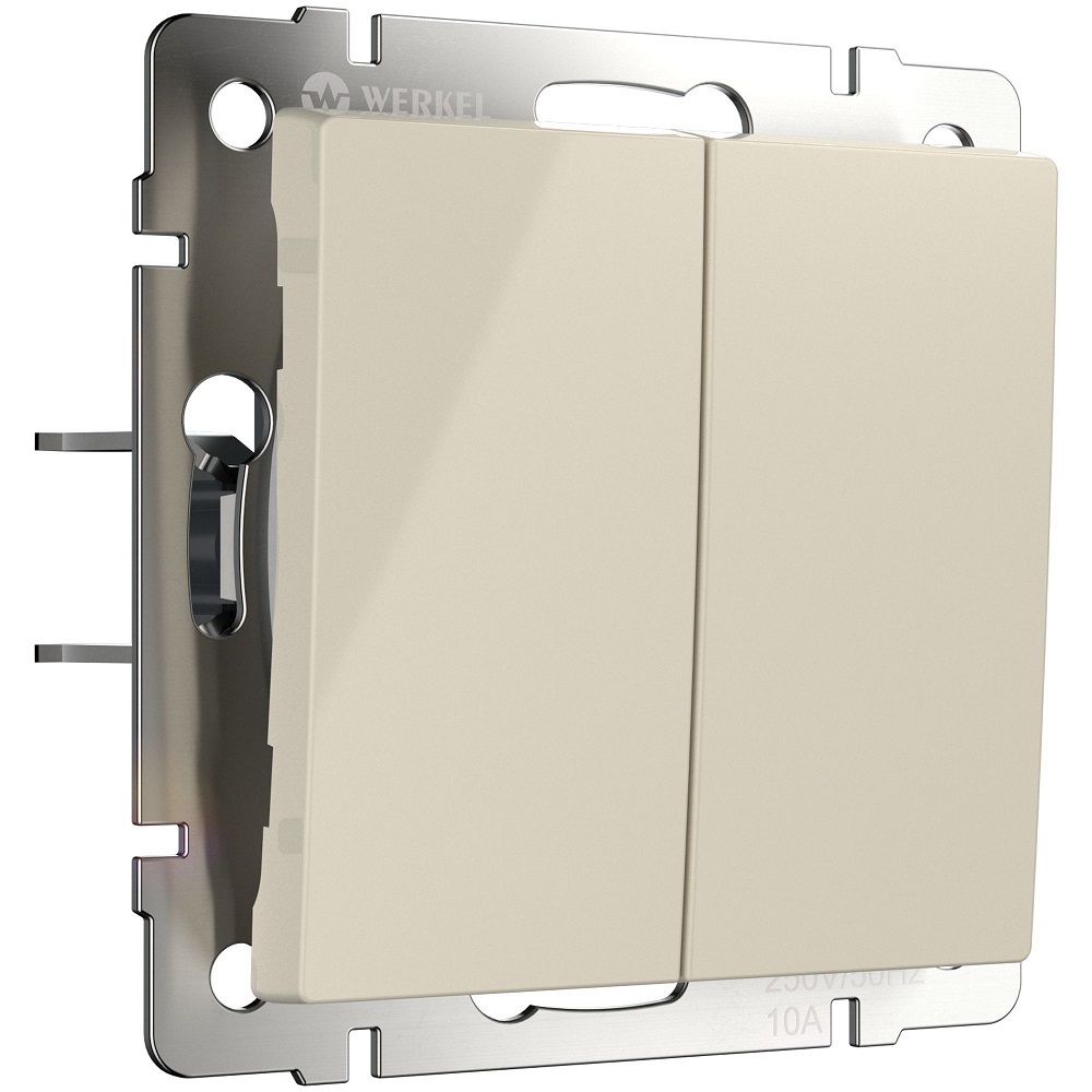 original-1510.jpg Выключатель Werkel двухклавишный встраиваемый слоновая кость с самовозвратом (a062573) — изображение 1