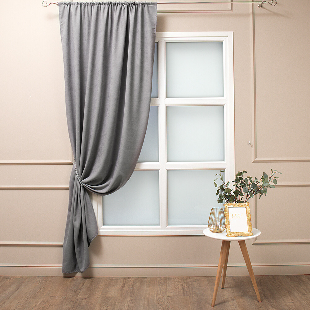 original-15109.jpg Штора канвас серая 160х260 см Amore Mio (98565) — изображение 1