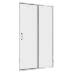 Душевая дверь Abber стекло прозрачное 140х190 см профиль хром 5 мм раздвижная (AG301405)