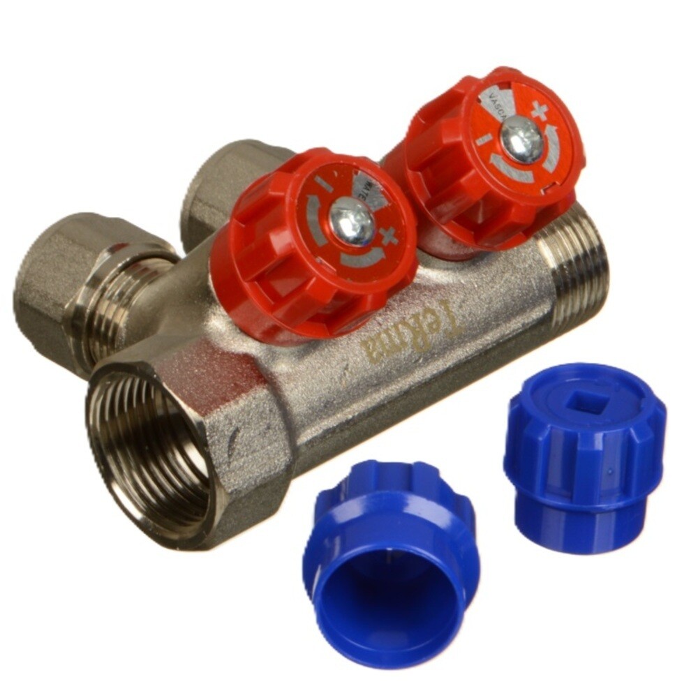 original-15327.jpg Коллектор Terma 1 ВР(г) х 2 выхода 16 обж(ц) х 1 НР(ш) регулируемый (89376) — изображение 1