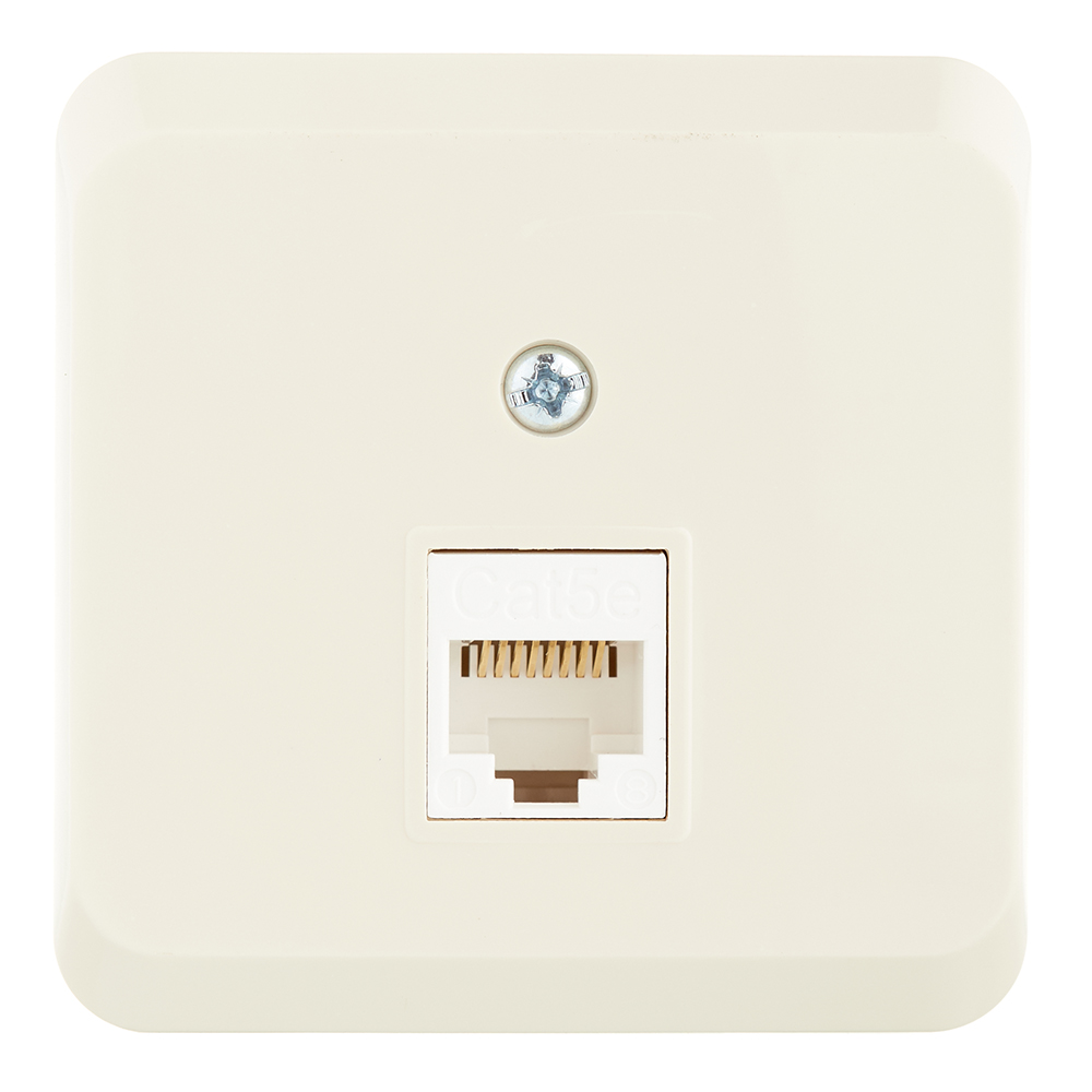 original-15371.jpg Розетка компьютерная Systeme Electric Этюд накладная кремовая (KOMA-001K) — изображение 1