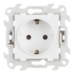 Розетка Simon 24 Harmonie встраиваемая белая со шторками (2420432-030)