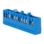 Шина нулевая в изолированном корпусе на DIN-рейку EKF PROxima 6х9 мм 12 отверстий синяя (20 шт.) (sn0-63-12-ib)