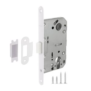 Замок врезной Fuaro P85C-50 для межкомнатной двери под цилиндр белый