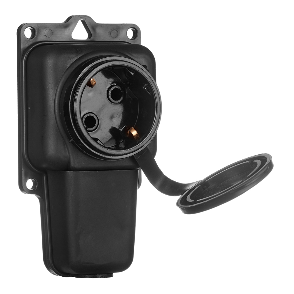 original-15693.jpg Розетка штепсельная Svet одинарная с заземлением IP44 настенная черная — изображение 1