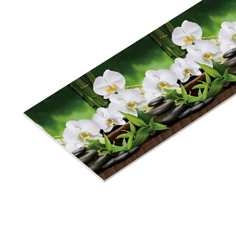 original-157.jpg Панель стеновая ПВХ для кухни 4000х600х1 мм орхидеи белые — изображение 1