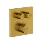 Смеситель для душа встраиваемый WasserKraft Aisch термостатический с переключателем без лейки золото (5548 Thermo)