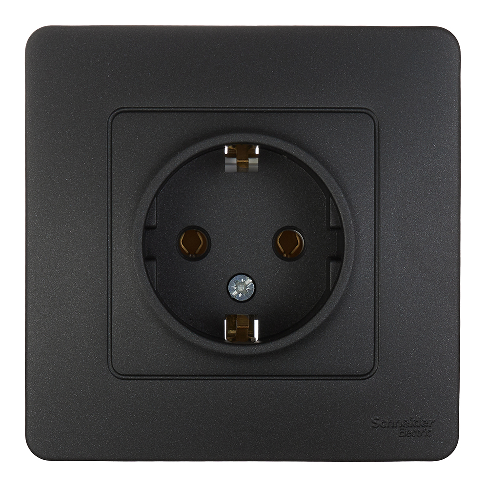 original-15720.jpg Розетка Systeme Electric Blanca встраиваемая антрацит (BLNRS001016) — изображение 1