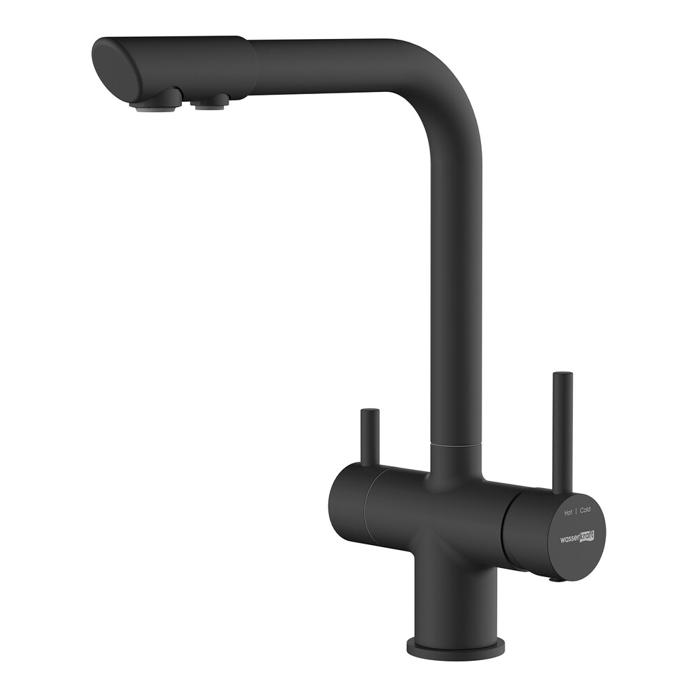 original-15842.jpg Смеситель для кухни WasserKraft черный с поворотным изливом с подключением к фильтру однорычажный (A8367) — изображение 1