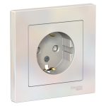 Розетка Systeme Electric AtlasDesign встраиваемая жемчуг со шторками (ATN000444)