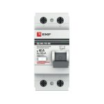 УЗО EKF PROxima ВД-100 40А 1P+N тип AC 300 мА 4,5 кА (elcb-2-40-300-em-pro)