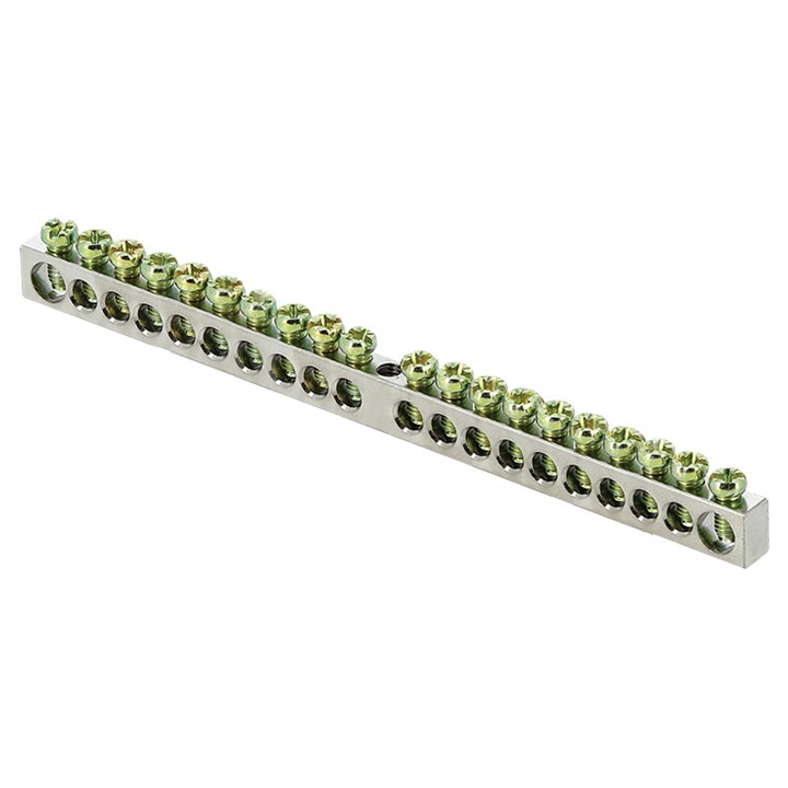 original-16179.jpg Шина нулевая без изолятора EKF PROxima PEN 6х9 мм 20 отверстий крепеж по центру (10 шт.) (sn1-63-20) — изображение 1