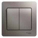 Выключатель Systeme Electric Glossa двухклавишный встраиваемый платина (GSL001252)