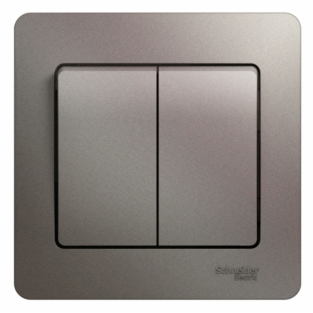 original-16224.jpg Выключатель Systeme Electric Glossa двухклавишный встраиваемый платина (GSL001252) — изображение 1