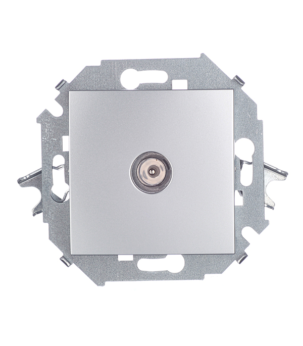 original-16331.jpg Розетка телевизионная Simon 15 встраиваемая алюминий (1591475-033) — изображение 1