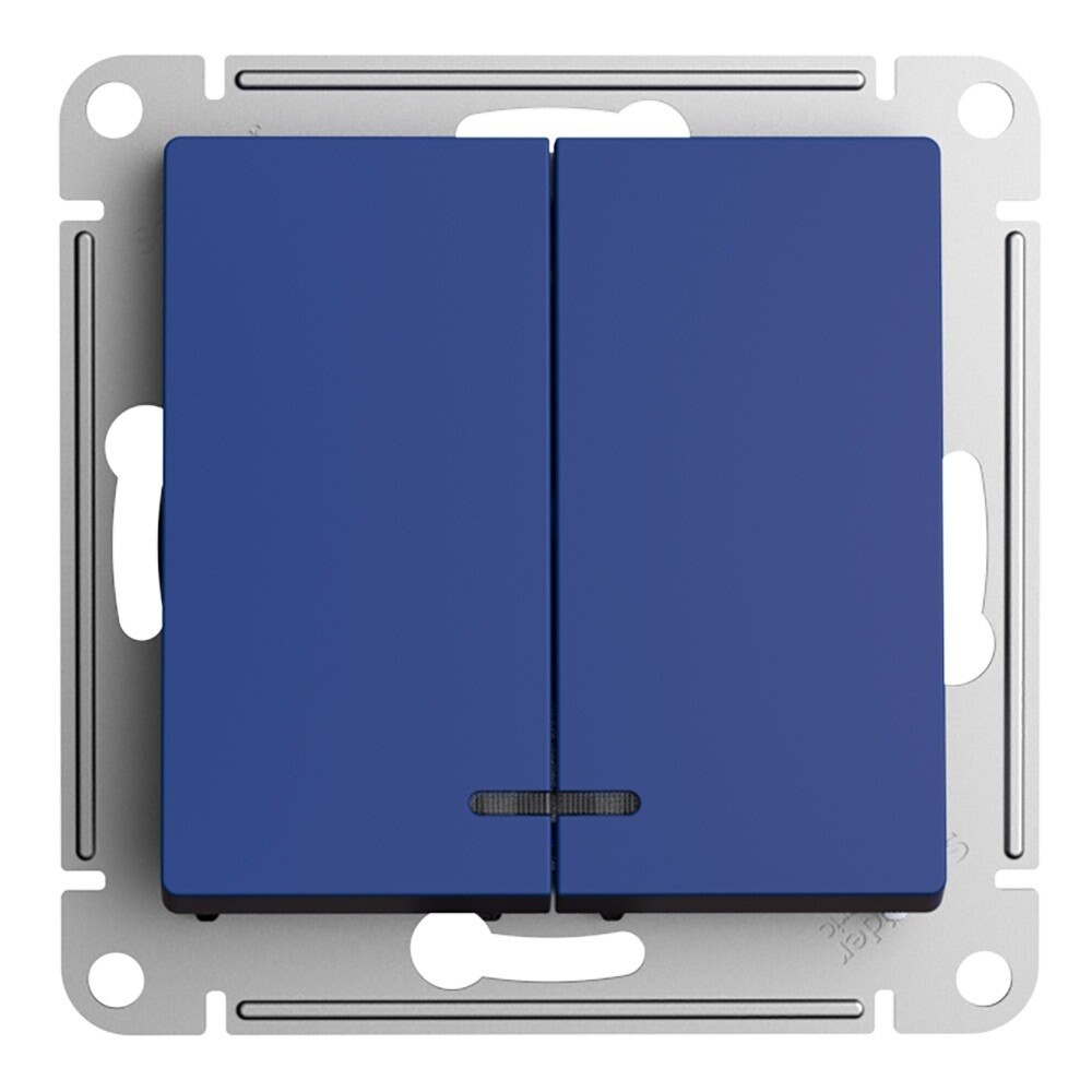 original-16357.jpg Выключатель Systeme Electric AtlasDesign двухклавишный встраиваемый аквамарин с подсветкой (ATN001153) — изображение 1