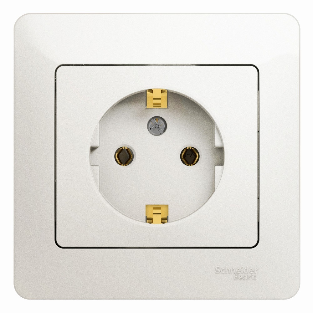 original-16460.jpg Розетка Systeme Electric Glossa встраиваемая перламутр (GSL000642) — изображение 1