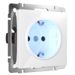 Розетка Werkel встраиваемая белая с подсветкой (a051125)