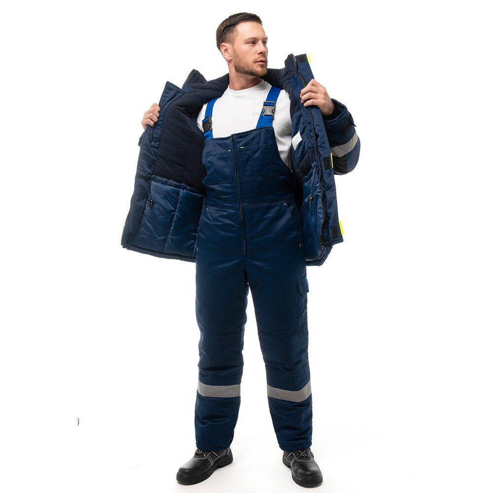 original-16672.jpg Костюм рабочий мужской утепленный Спрут Бруклин 48-50 рост 182-188 см темно-синий/васильковый — изображение 1