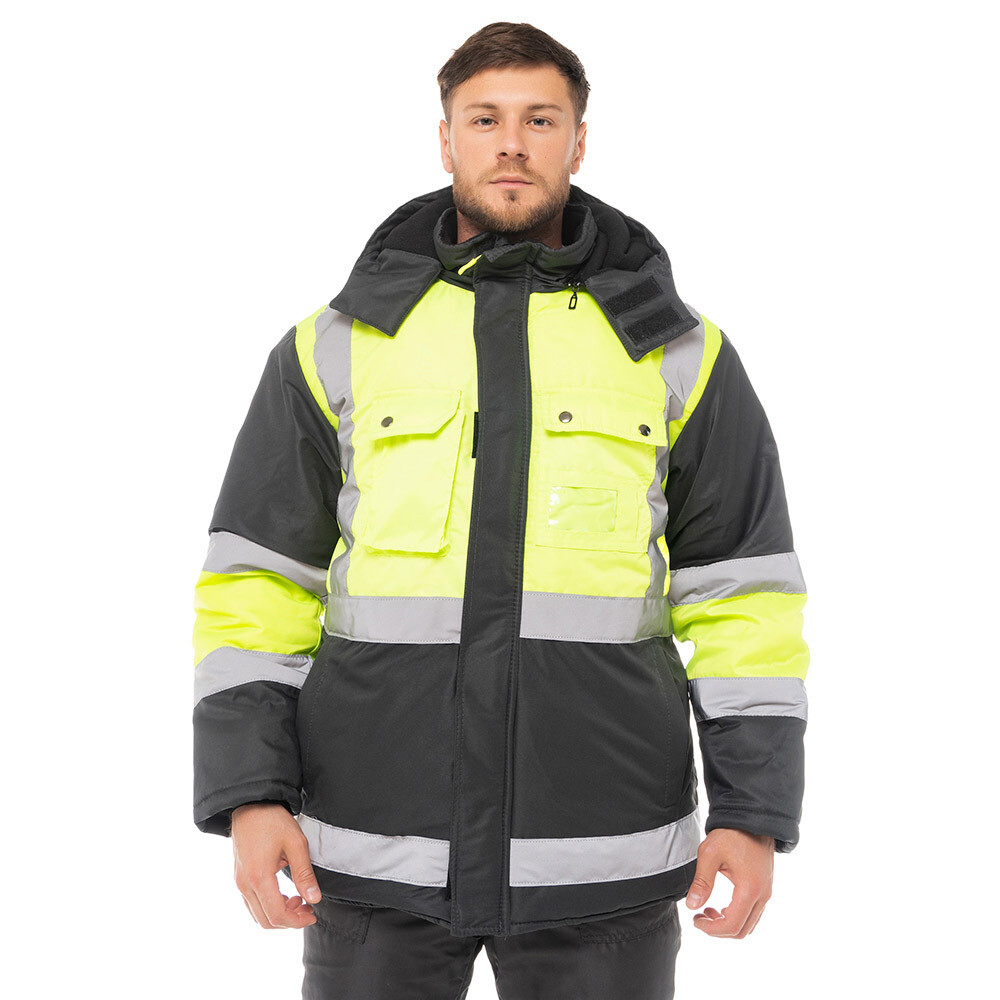 original-16688.jpg Куртка рабочая мужская утепленная Спрут ИТР 44-46 рост 170-176 см серая/лимонная — изображение 1