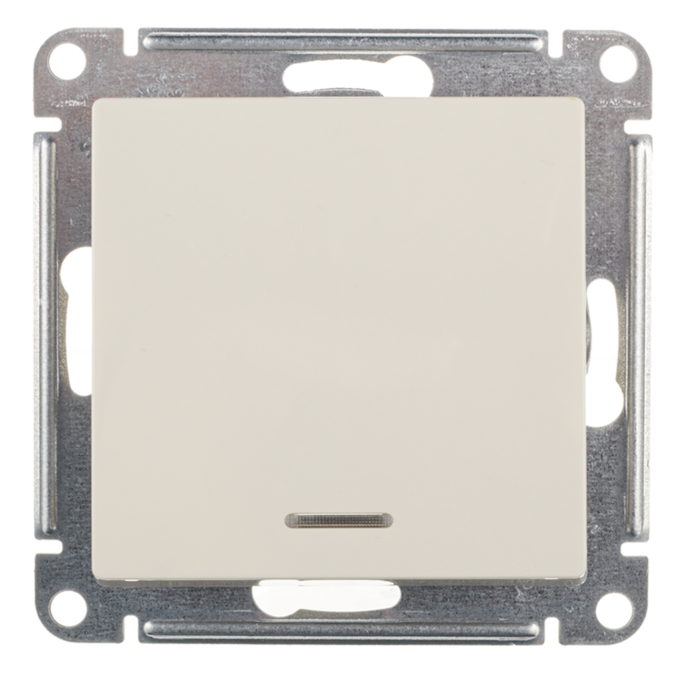 original-16696.jpg Выключатель Systeme Electric AtlasDesign одноклавишный встраиваемый бежевый с подсветкой (ATN000213) — изображение 1