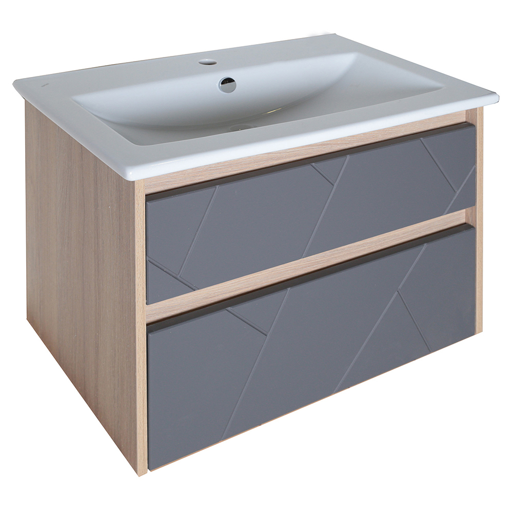 original-16923.jpg Тумба под раковину АСБ-Мебель Диана 60 см подвесная серая/дуб янтарный (12028) — изображение 1