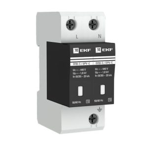 Ограничитель напряжения модульный EKF (opv-c2) 400 В 20 А тип AC 2P