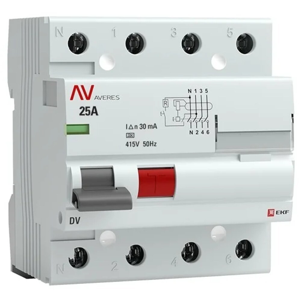 original-17186.jpg УЗО EKF Averes DV 25А 3P+N тип A 30 мА 10 кА (rccb-4-25-30-a-av) — изображение 1