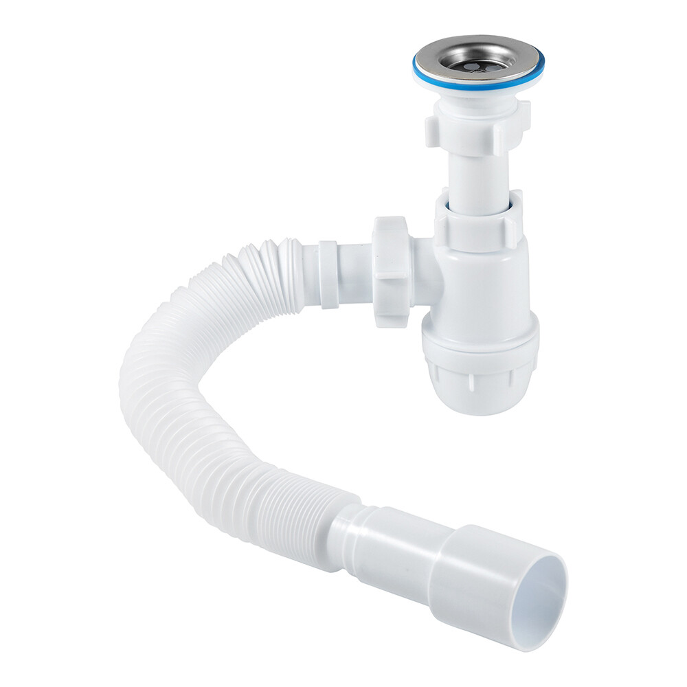 original-17266.jpg Сифон для раковины АНИ пласт 1 1/4х32 мм с выпуском 40/50 мм с соединением 40/50 мм белый (BM1016) — изображение 1