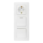 Блок выключатель и розетка Systeme Electric Blanca двухклавишный встраиваемый белый с подсветкой (BLNBS101111)